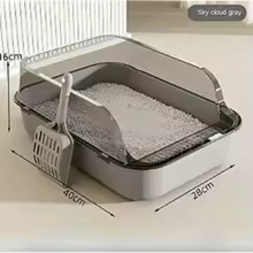 Splashproof Cat Litter Box with High Sides & Scoop – Ultimate Clean & Mess-Free Solution - friendly pets