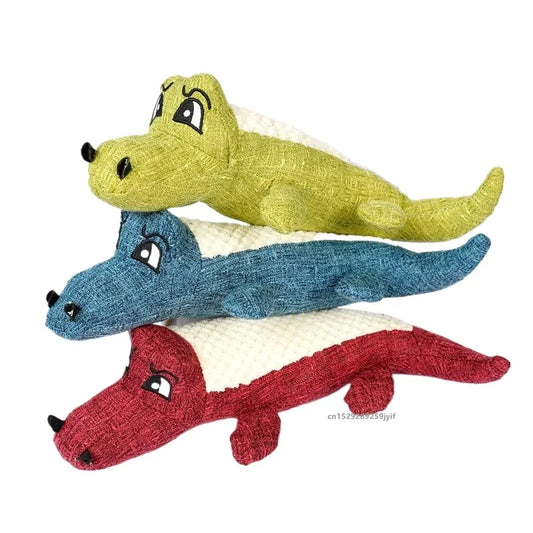 Crocodile Shaped Squeaky Dog Toy – Durable Plush for Teeth Grinding & Playtime