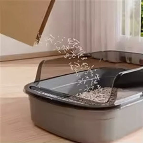 Splashproof Cat Litter Box with High Sides & Scoop – Ultimate Clean & Mess-Free Solution - friendly pets